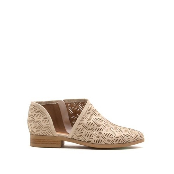 Last Pair! Stone Color Perforated Bootie Size 6 - Picture 2 of 4